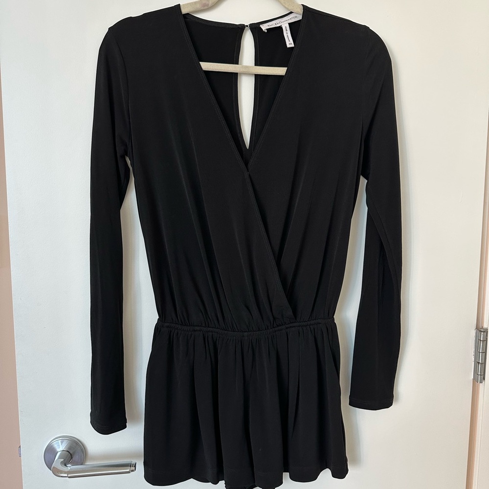 BCBGeneration Black Long Sleeve Romper